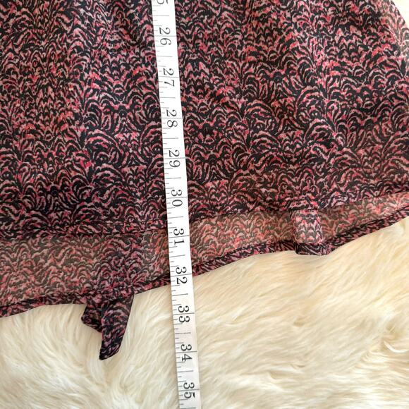 The Nicole Richie Collection V Neck Pink Black Ruffle Sleeve Dress Small - Picture 7 of 9